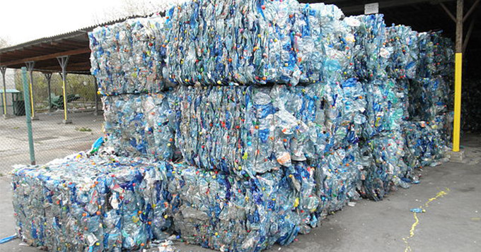 Recycled plastic bottles