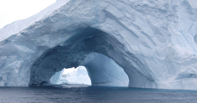 Arch of ice in the sea