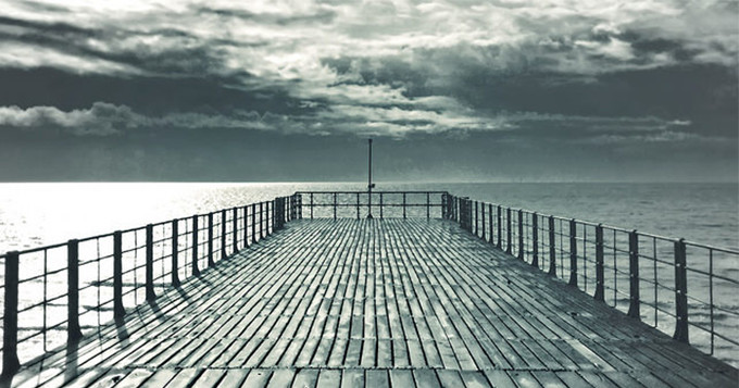 Stormy photo of a jetty