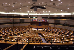 The interior of the European Parliament