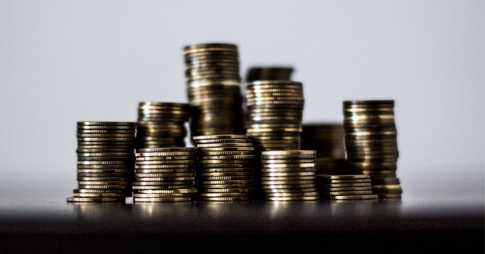 Stack of coins on a table