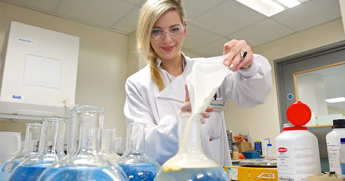 Affinity Water scientist Sandra RSci in the lab