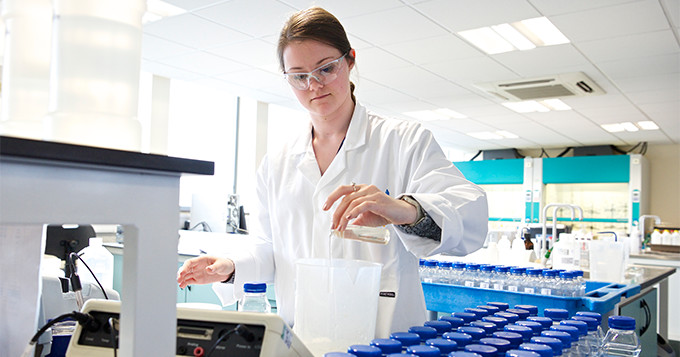 Water scientist working in a lab