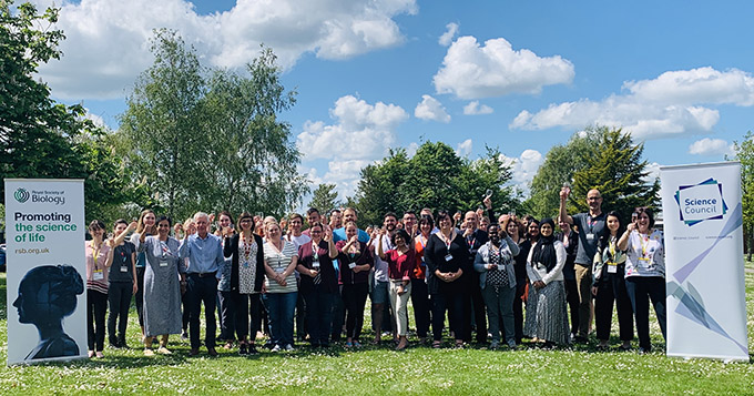 Registrants celebrating at MRC Harwell Institute