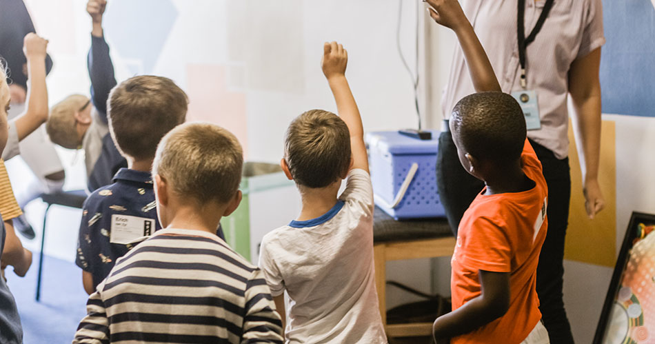 children with teacher